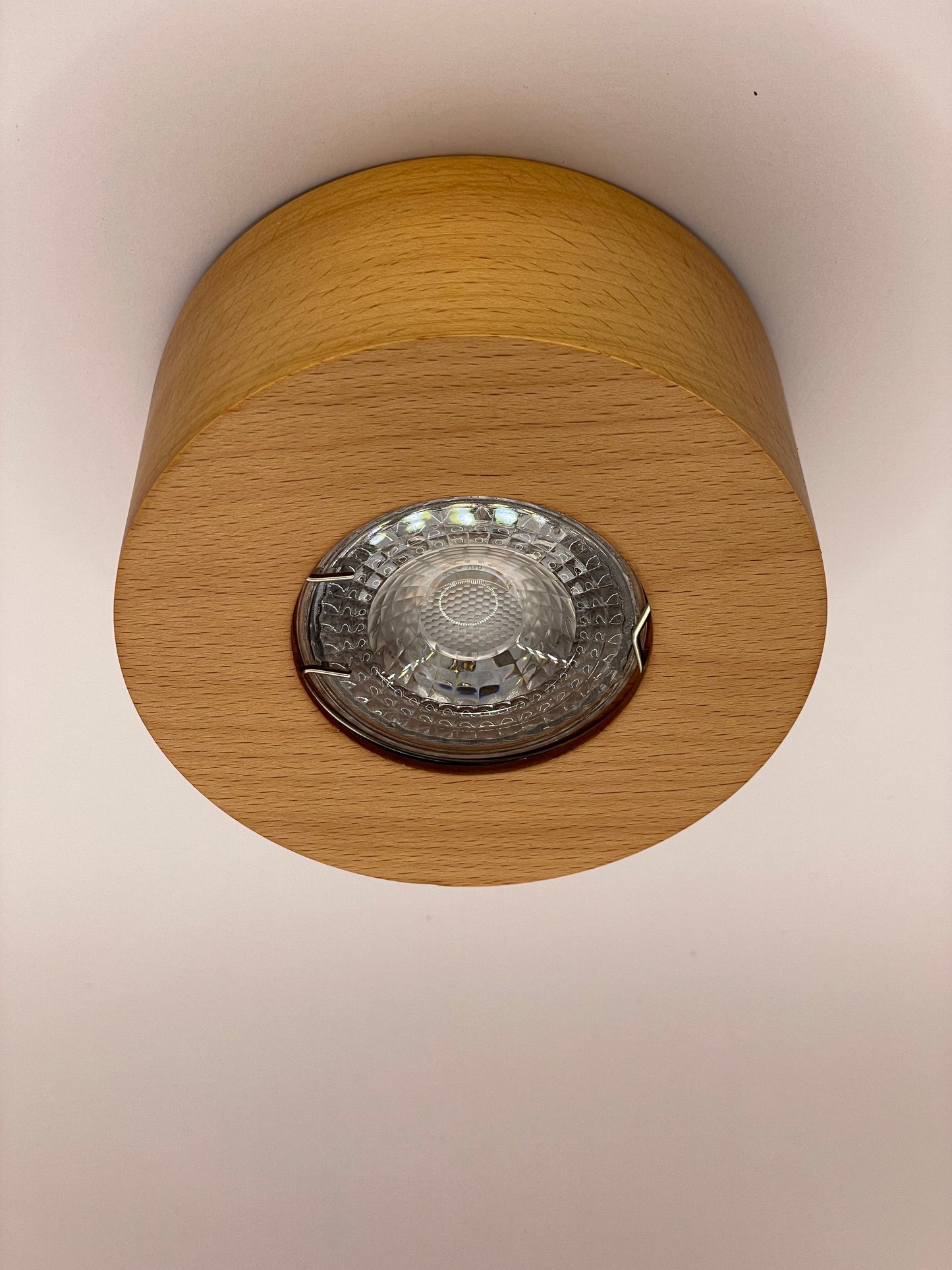 Beech hardwood ceiling spotlight